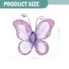 50pcs Purple Butterflies DIY Mesh Glitter Craft Butterfly Wall Decor Wedding Decorations for Wedding Party Cake Ornaments view 2