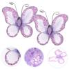 50pcs Purple Butterflies DIY Mesh Glitter Craft Butterfly Wall Decor Wedding Decorations for Wedding Party Cake Ornaments view 3