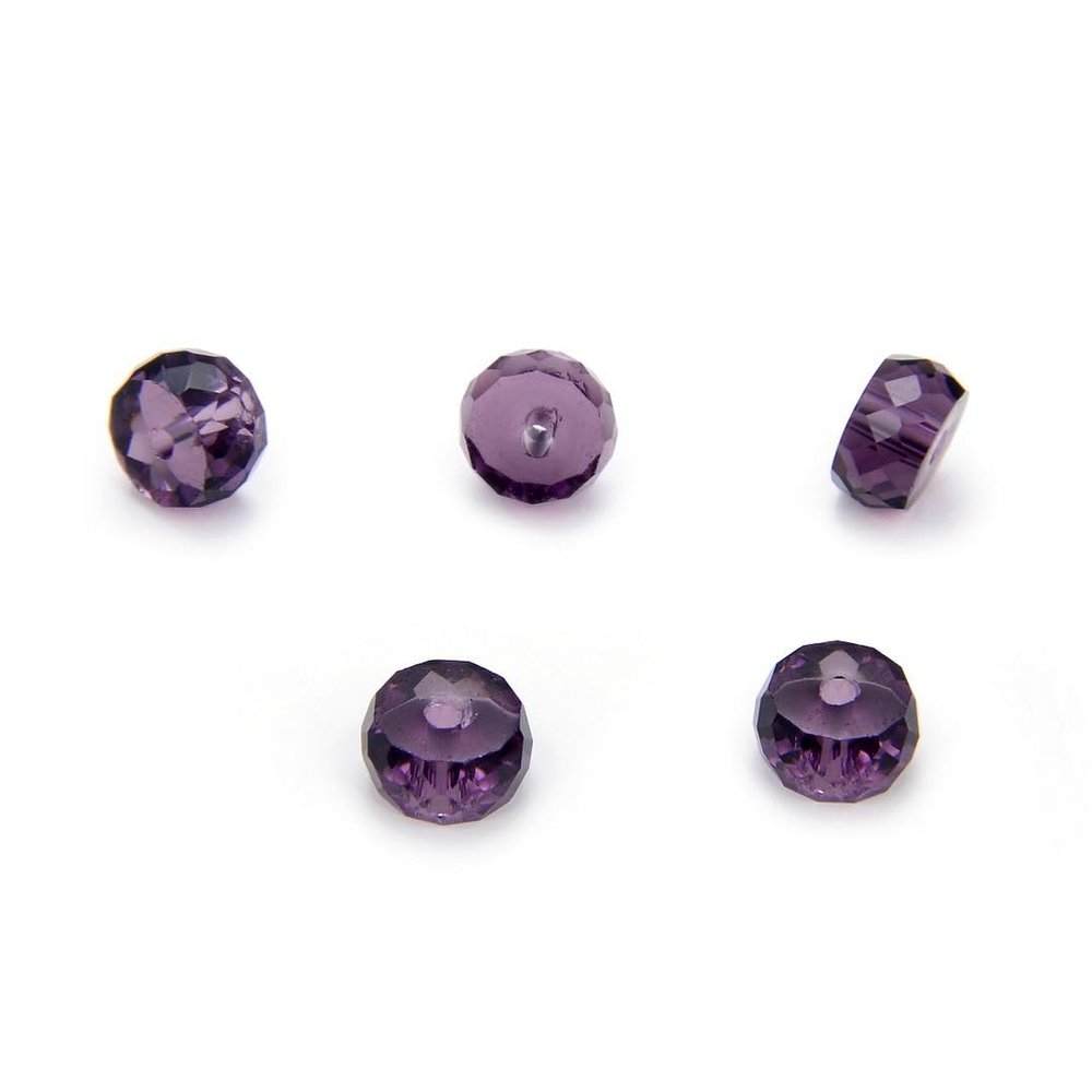 100pcs Adabele Austrian 8mm Faceted Round Heishi Rondelle Crystal Beads Purple Velvet Compatible with Swarovski Crystals Preciosa 5055 SSV-827