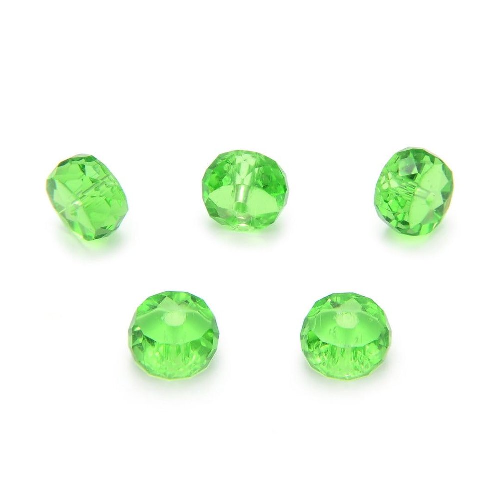 100pcs Adabele Austrian 8mm Faceted Round Heishi Rondelle Crystal Beads Peridot Green Compatible with Swarovski Crystals Preciosa 5055 SSV-816