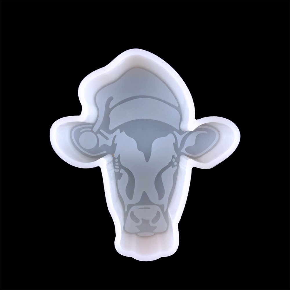 Car Freshie Silicone Mold for Resin Casting, Aroma Beads, Soap and Wax Silicone Mold for Vehicle Interior Decoration (Cow)