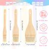 3 Pcs Hake Flat Watercolor Brushes - Artist Painting Soft Sheep Hair Brushes for Ceramic Pottery Paint - White view 2