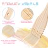 3 Pcs Hake Flat Watercolor Brushes - Artist Painting Soft Sheep Hair Brushes for Ceramic Pottery Paint - White view 3