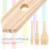 3 Pcs Hake Flat Watercolor Brushes - Artist Painting Soft Sheep Hair Brushes for Ceramic Pottery Paint - White view 4
