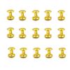 100 Sets Metal Double Cap Rivets Stud Round Nail Rivet,Gold,9x9mm view 1
