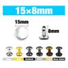 100 Sets Metal Double Cap Rivets Stud Round Nail Rivet,Gunblack,15x8mm view 2