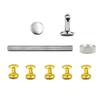 100 Sets Metal Double Cap Rivets Stud Round Nail Button with Tool,Gold,5x5mm view 1