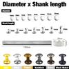 100 Sets Metal Double Cap Rivets Stud Round Nail Button with Tool,Gold,5x5mm view 4