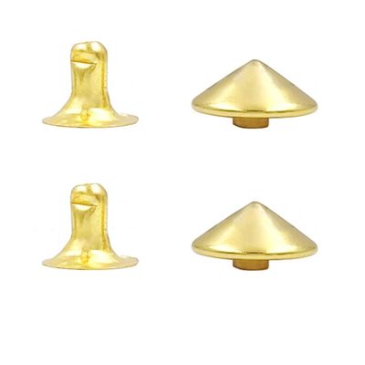 100Sets Conical Rivet Spikes,Gold,10mm