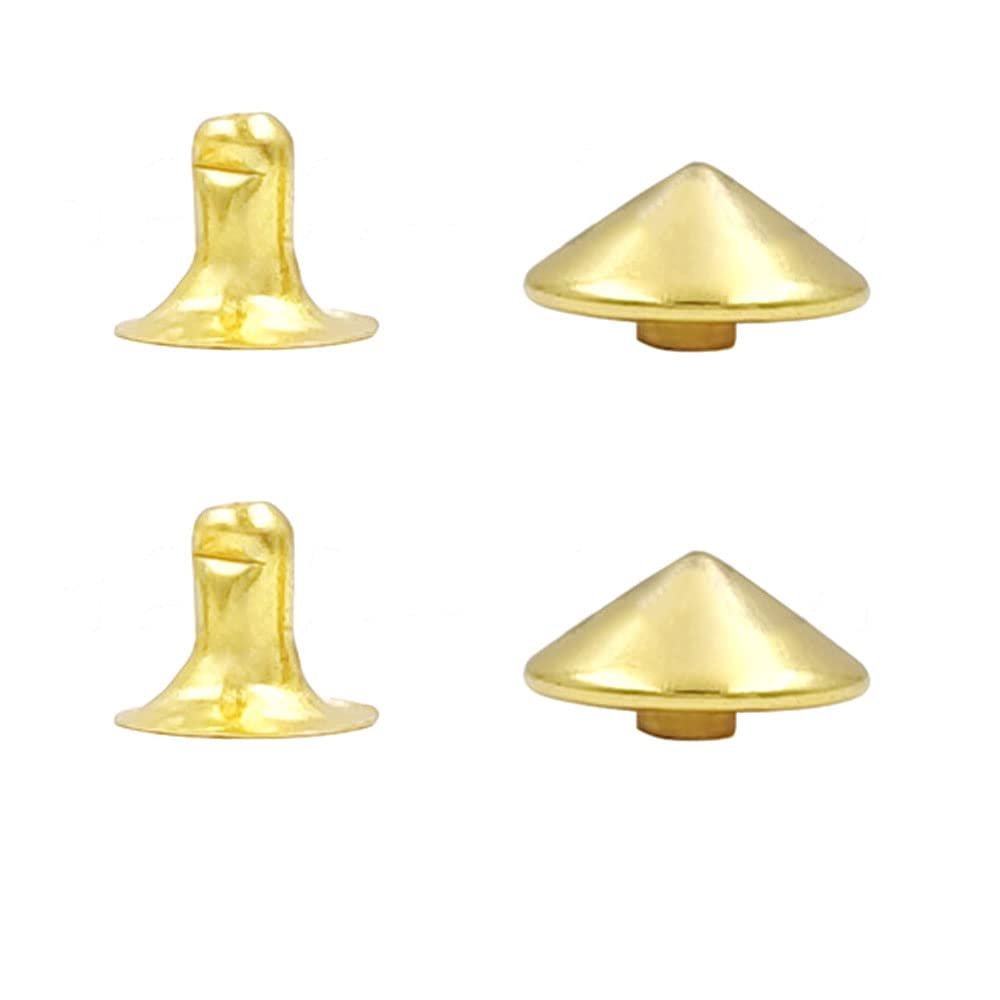 100Sets Conical Rivet Spikes,Gold,10mm