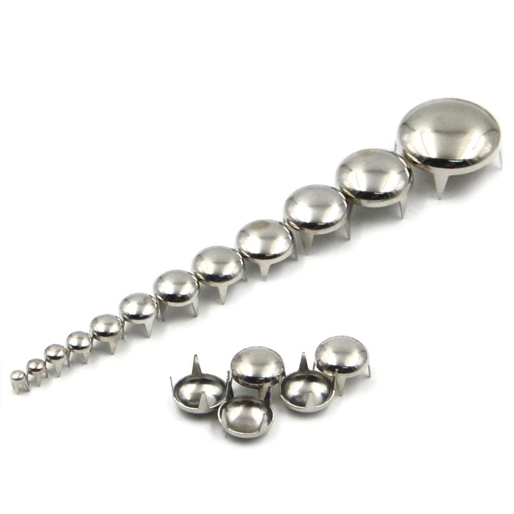 100PCS 4 Claw Round Dome Rivets Spike Studs Spots Nailhead Punk Rock DIY Leather Craft,Silver,16mm