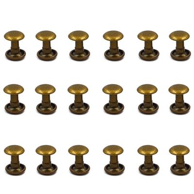 100 Sets Metal Double Cap Rivets Stud Round Nail Rivet,Copper,8x6mm