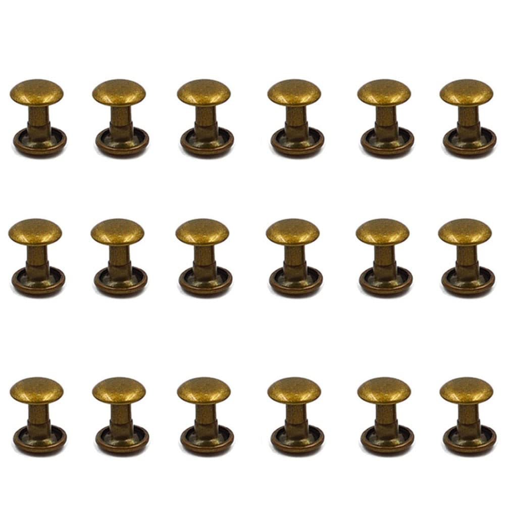 100 Sets Metal Double Cap Rivets Stud Round Nail Rivet,Copper,8x6mm