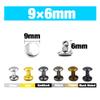 100 Sets Metal Double Cap Rivets Stud Round Nail Rivet,Silver,9x6mm view 2