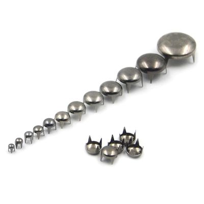 100PCS 4 Claw Round Dome Rivets Spike Studs Spots Nailhead Punk Rock DIY Leather Craft,Gun Black,10mm