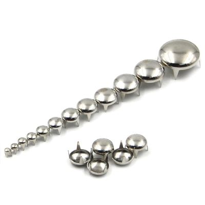 100PCS 4 Claw Round Dome Rivets Spike Studs Spots Nailhead Punk Rock DIY Leather Craft,Silver,7mm