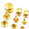 100Sets Metal Double Cap Rivets Stud Round Nail Spike,Gold,12x7mm view 1