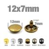 100Sets Metal Double Cap Rivets Stud Round Nail Spike,Gold,12x7mm view 2