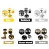 100Sets Metal Double Cap Rivets Stud Round Nail Spike,Gold,12x7mm view 3