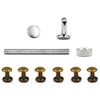 100 Sets Metal Double Cap Rivets Stud Round Nail Button with Tool,Copper,6x12mm view 1