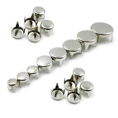 100PCS 4 Claw Flat Spike Rivets Studs Spots Nailhead Punk Rock DIY Leather Craft,Silver,7mm