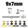 100 Sets Metal Double Cap Rivets Stud Round Nail Button with Tool,Gold,9x7mm view 2