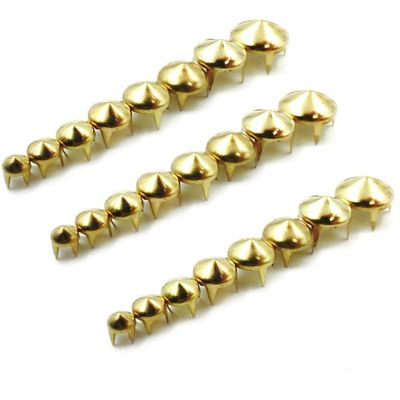 100PCS 4 Claw Cone Spike Rivets Studs Spots Nailhead Punk Rock DIY Leather Craft for Clothing Bag Shoes Parts,Gold,12mm