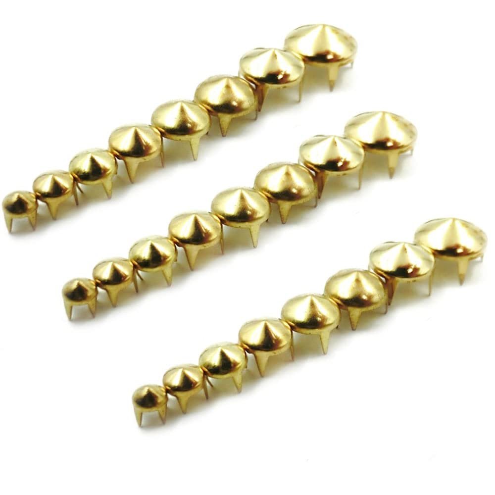 100PCS 4 Claw Cone Spike Rivets Studs Spots Nailhead Punk Rock DIY Leather Craft for Clothing Bag Shoes Parts,Gold,12mm