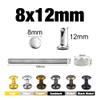 100 Sets Metal Double Cap Rivets Stud Round Nail Button with Tool,Gold,8x12mm view 2