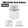 100 Sets Fabric Covered Button+1PCS Mold Press Die for Round Bread Shape Button Fabric Accessories DIY,with Plastic Back,24L 1.4cm view 2