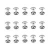100 Sets Metal Double Cap Rivets Stud Round Nail Rivet,Silver,7x7mm view 1
