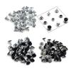 100sets Metal Double Cap Rivets Studs Round Head Leather Craft,Bright black,66mm(cappost) view 3