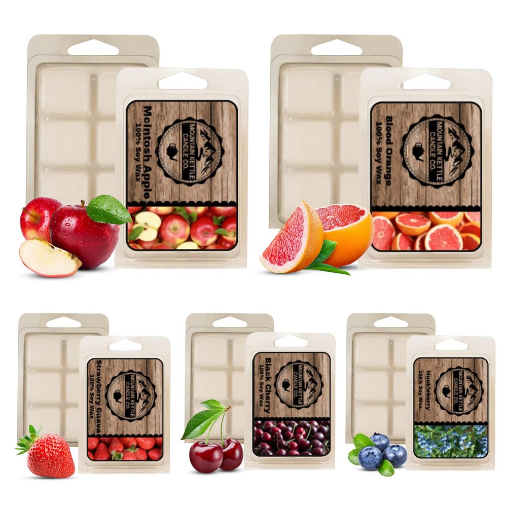 Mountain Kettle Wax Melts, Wax Melt Warmer Cubes, Wax Warmer Cubes, Pack of 5 (Fruit Variety Pack)