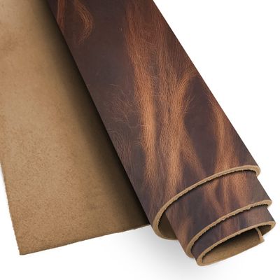 European Leather Work Buffalo Hide 8-10 oz (3-4mm) | Pre-Cut Size: 8"x48" | Vintage Cognac - Full Grain Leather for Tooling, Stamping, Molding, Engraving