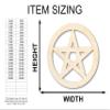 Unfinished Wood Pentacle Shape Craft up to 46" DIY 14" / 1/2" view 2