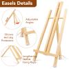3 Pack 15 Inch Wood Easels, Easel Stand for Painting Canvases, Art, and Crafts, Tripod, Painting Party Easel, Kids Student Tabletop Easels for Painting, Portable Canvas Photo Picture Sign Holder view 3