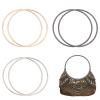CHGCRAFT 6Pcs Round Metal Purse Handles Replacement Handles Bag Handle Hardware for DIY Bag Purse Handbags Totes Clutch Making, 13.5x0.45cm view 1