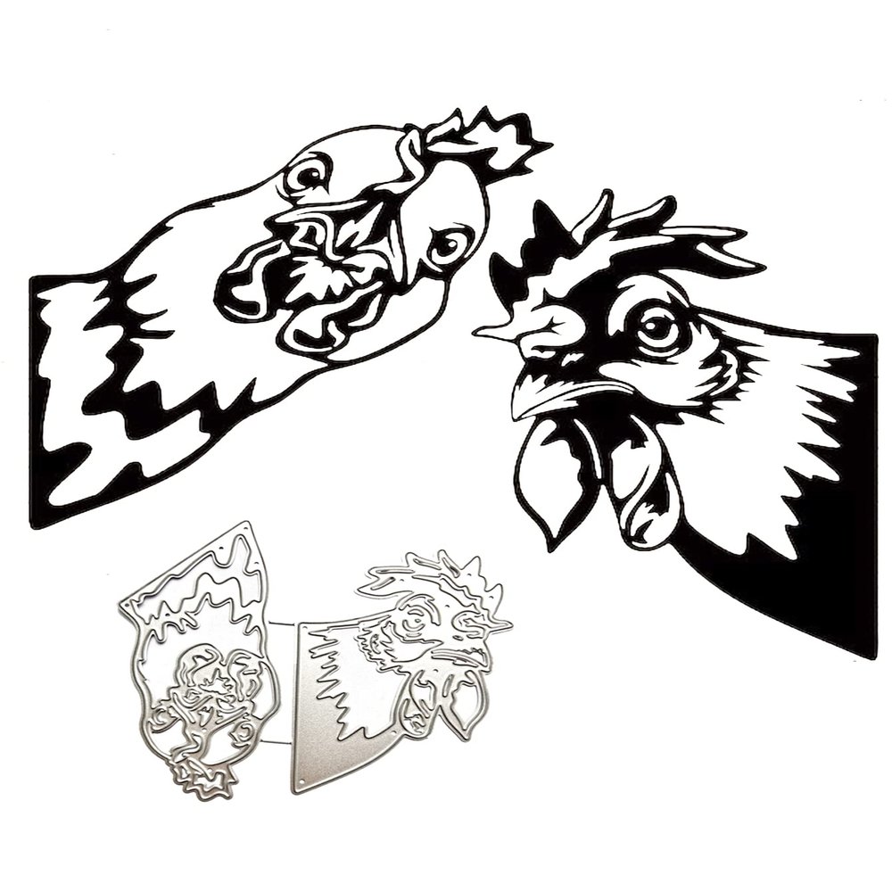 Two Chickens Metal Die Cuts, Cutting Dies for Card Making Clearance, Embossing Dies for Scrapbooking, DIY Album Paper Cards Decoration