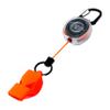 KEY-BAK Secure Safe 24" Retractable Keychain with built-in LOUD Fox40 Emergency Whistle, Carabiner Clip - Retract 4oz & Holds Up To 5 Keys - Clear Case/Orange Cord view 1