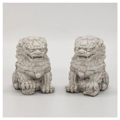 CHALKE Chinese Style Stone Lion Statue Mold, 5.5cm Cement Silicone Mold 3D Auspicious Stone Lion Concrete Mold Cement Plaster Clay Mold