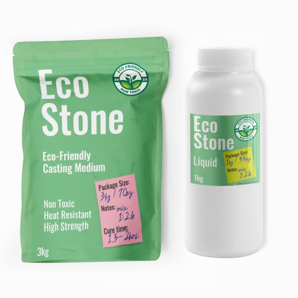 Eco Stone Casting Resin Kit Non-Toxic Plaster of Paris Alternative Fast Curing & Demolding, Water-Based Formula for DIY Easy to Use Acrylic Resin Powder Kit (3.6kg, 7.5lbs)