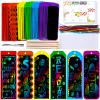 Winlyn 48 Sets 6 Styles Magic Color Scratch Bookmarks Craft Kits Rainbow Scratch Paper Art Sets for Kids Students Party Favors DIY Bookmarks Bulk with Scratching Tools Ribbons for Classroom Activities view 1