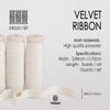 Vitalizart Ivory Velvet Ribbon Set 3/8" x 15 Yd Wooden Spool Fabric Trim 3 Rolls * 5 Yd for Christmas Wreath Decoration Handmade Craft Ornaments Gift Wrapping & Bow Making view 2