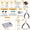 NBEADS About 480 Pcs 2-Hole Beads Kit, Metallic Colors Glass Seed Beads Kit Including Elastic Thread Pliers Cutter and About 344 Pcs Glass Seed for Jewelry Bracelet Earring Making view 2