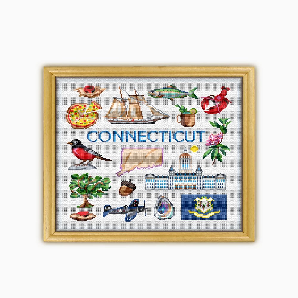 Connecticut Collection CS1883 - Counted Cross Stitch Pattern. Only Printed Pattern Inside. No Fabric, Threads, Needles, Hoops.