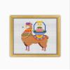 Easter Llama CS1585 - Counted Cross Stitch KIT#2. Set of Threads, Needles, AIDA Fabric, Needle Threader, Embroidery Clippers and Printed Color Pattern Inside. view 2