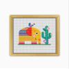 Sunny Elephant and Bird CS1616 - Counted Cross Stitch KIT#2. Set of Threads, Needles, AIDA Fabric, Needle Threader, Embroidery Clippers and Printed Color Pattern Inside. view 2