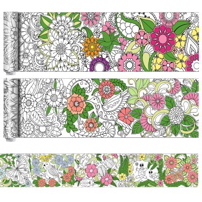 Colarr 3 Pack Giant Mandalas Coloring Posters 118 x 11.8 in Paper Jumbo Mandala Coloring Sheet Page Large Spring Flower Animal Drawing Banner for Adult Home Classroom Wall Floor Craft Activity