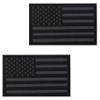 2Pcs IR Reflective Tactical Morale Flag Patch American Flag US United States of America Military Uniform Emblem Patches Balck view 1
