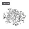 uxcell Fold Over Crimp Cord Ends, 5mm End Cap Clasps for Leather Ribbon DIY Making (100Pcs, Silver Tone) view 3